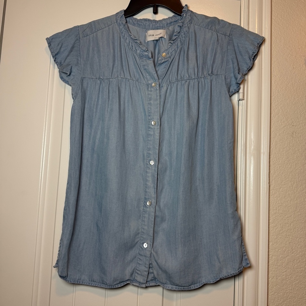 Dear John Stephany Short Sleeve Button-Down Shirt, Small